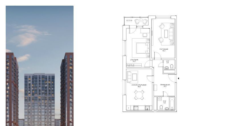 квартира г Москва метро Беговая ЖК «Авиатика» фото 1