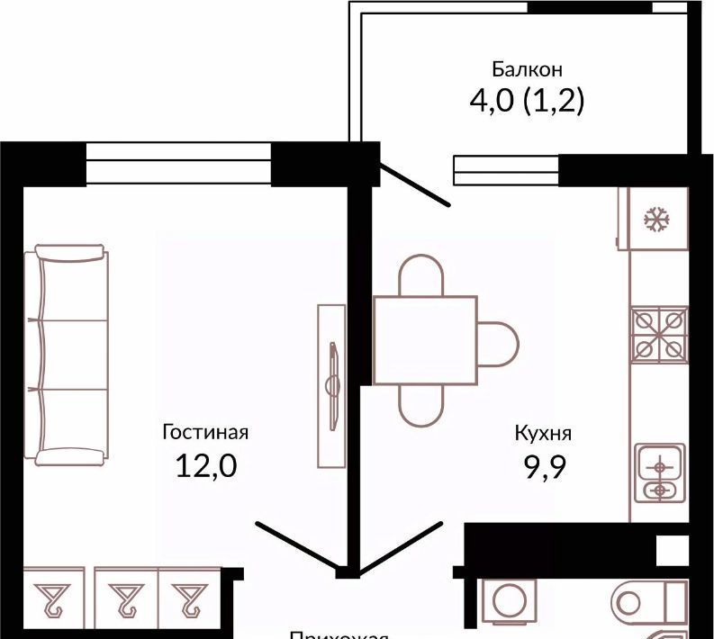 квартира г Краснодар р-н Прикубанский ш. Ближний Западный Обход, 2к 3 фото 1