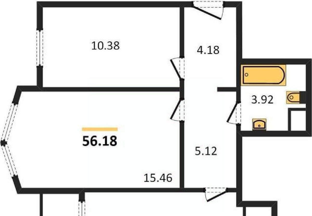 квартира г Калининград р-н Московский ул Батальная 104 фото 11