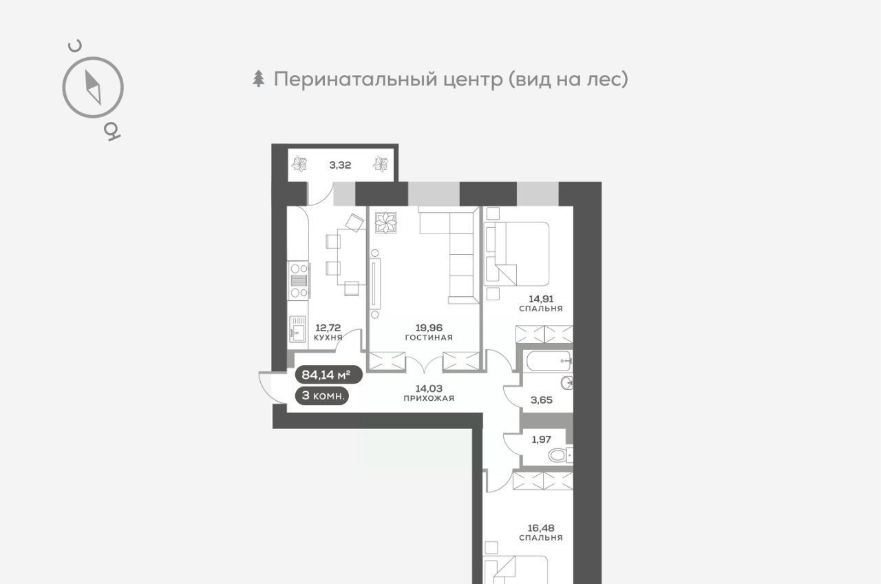 квартира г Красноярск р-н Октябрьский ул Академгородок 74 фото 1