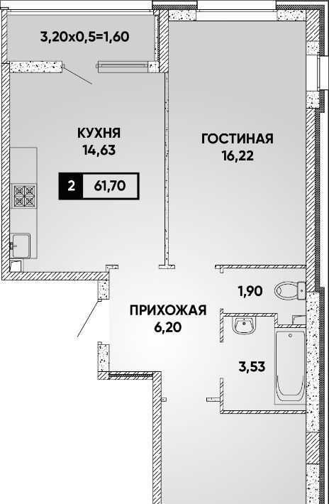 квартира г Краснодар р-н Прикубанский ЖК Архитектор фото 1