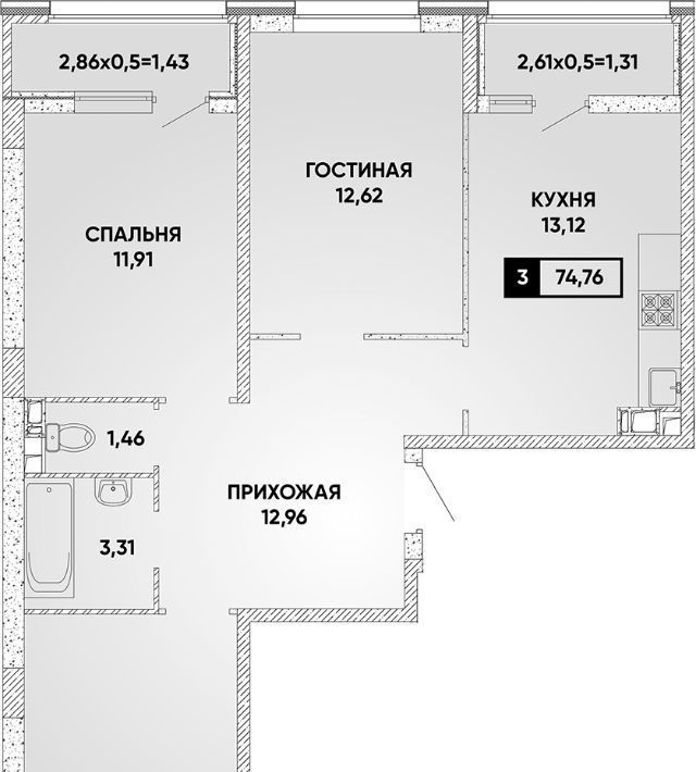 квартира г Краснодар р-н Прикубанский ЖК Архитектор фото 1