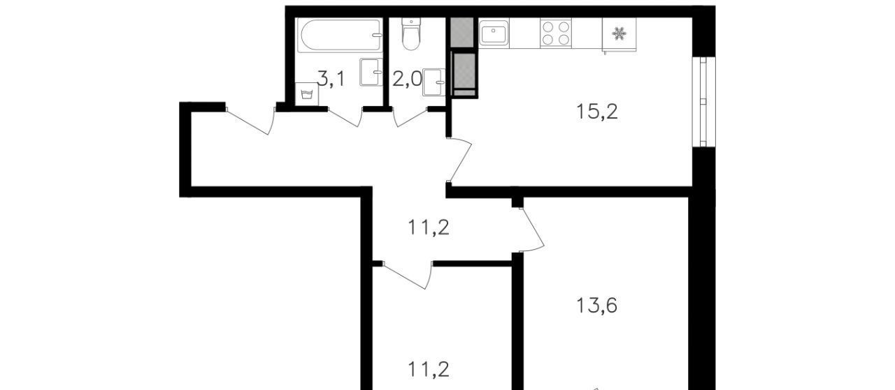 квартира г Москва ул Берзарина 1/2 поле, 32к, Октябрьское фото 1