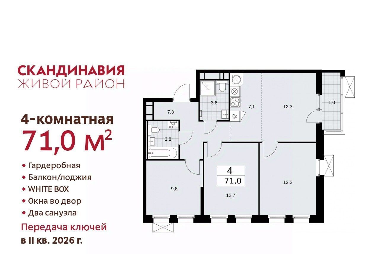 квартира г Москва п Сосенское метро Коммунарка № 167 кв-л фото 1