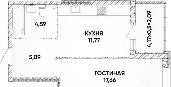 квартира г Краснодар р-н Прикубанский микрорайон «Губернский» фото 1