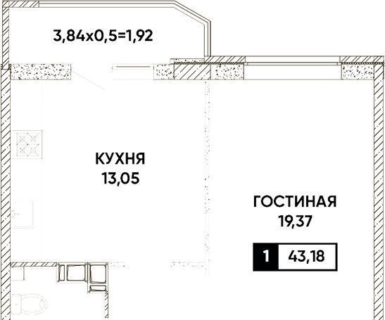 квартира г Краснодар р-н Прикубанский микрорайон «Губернский» фото 1