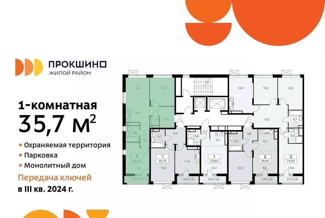 квартира г Москва п Сосенское ЖК Прокшино 6к/5 метро Прокшино фото 2