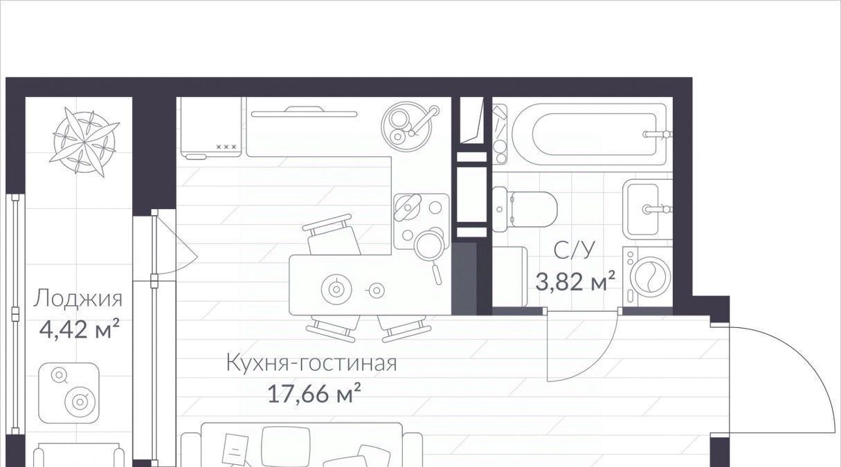 квартира г Санкт-Петербург метро Комендантский Проспект ул Парашютная 79к/1 фото 1