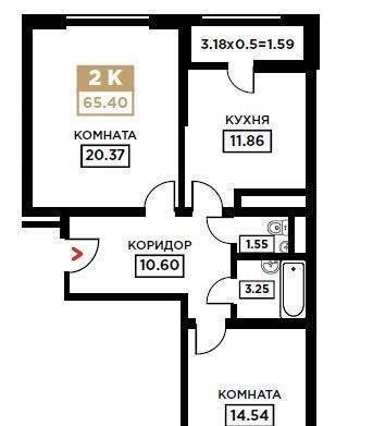 квартира г Краснодар р-н Прикубанский Школьный микрорайон ул Школьная 1 фото 1