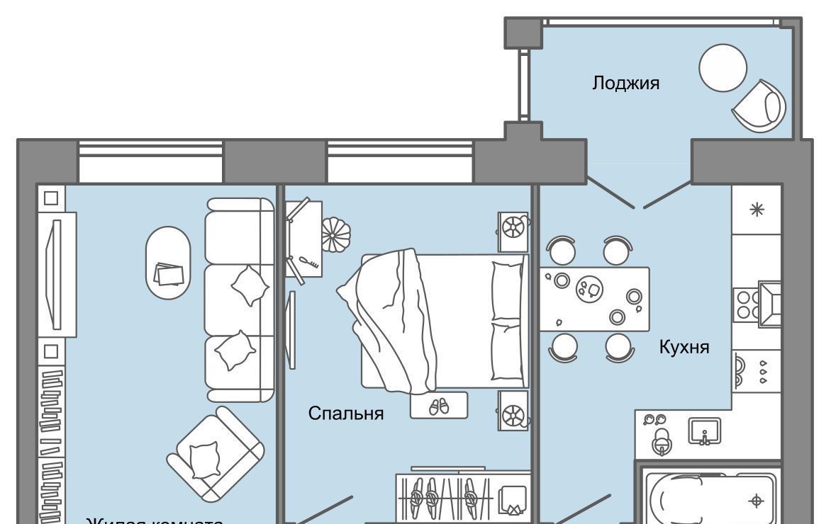 Продам двухкомнатную новостройку ул. Строителя Николая Шишкина, 11к 1,  Завьяловский район, с. Первомайский 56.0 м² этаж 4/8 5442261 руб база Олан  ру объявление 104426490