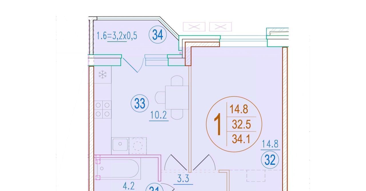 квартира г Краснодар р-н Прикубанский ул им. генерала Корнилова 14/1 фото 1