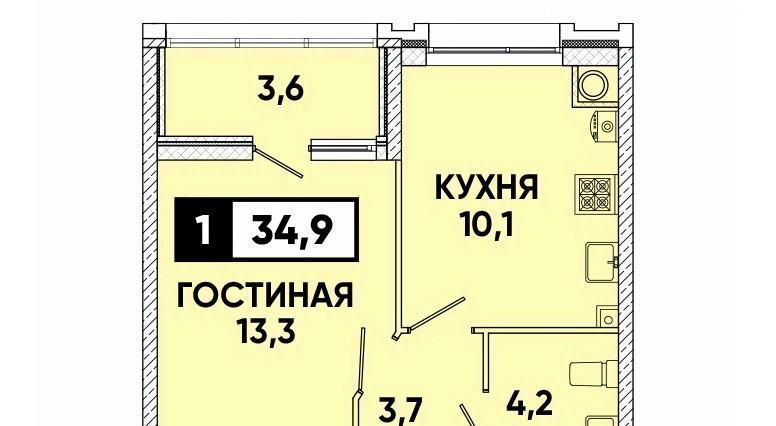 квартира г Ставрополь р-н Промышленный пр-кт Российский 17к/1 фото 1