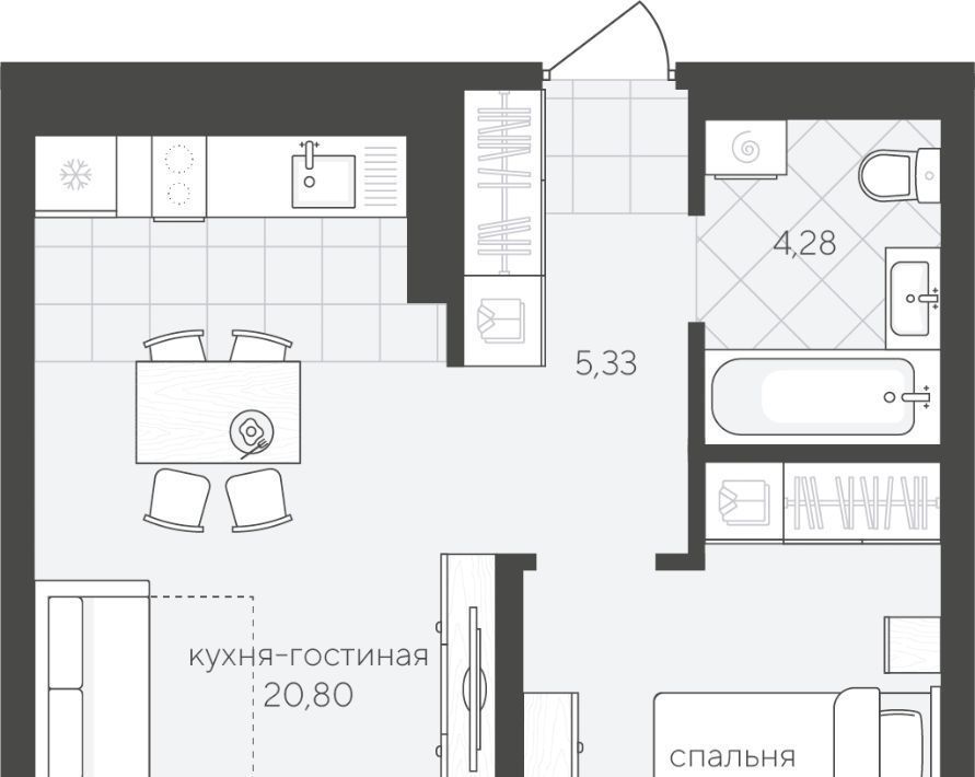 квартира г Тюмень р-н Калининский ул Василия Малкова 10 фото 1