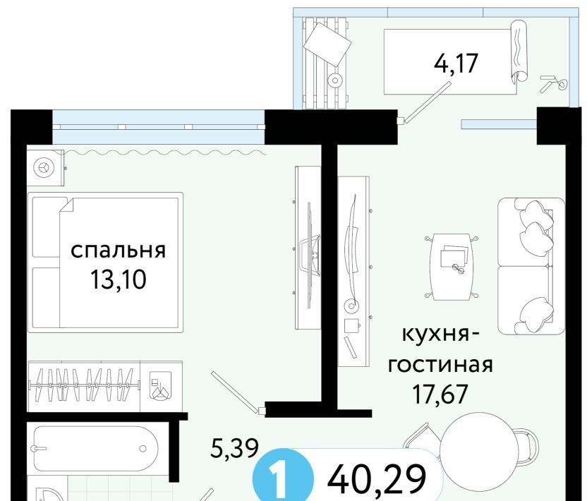 квартира р-н Тюменский д Дударева ЖК На Московском фото 1