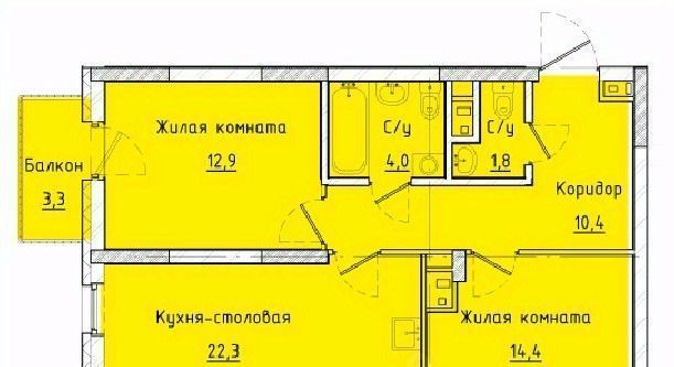 квартира г Екатеринбург Эльмаш ЖК «Квартал К3» Проспект Космонавтов, жилрайон фото 1