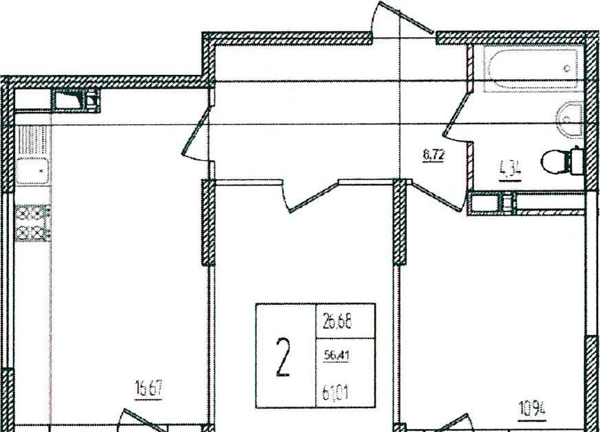 квартира г Краснодар р-н Прикубанский ул им. Кирилла Россинского 3/1 фото 12