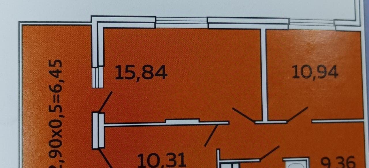 квартира г Краснодар р-н Прикубанский ул им. Кирилла Россинского 3/1к 1 фото 13