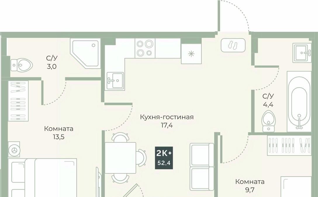 квартира г Курган мкр 6а п Заозерный ул Витебского 5к/3 жилрайон фото 1