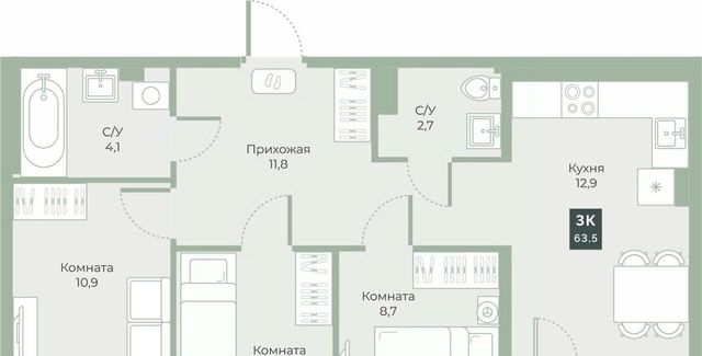 квартира мкр 6а п Заозерный жилрайон фото