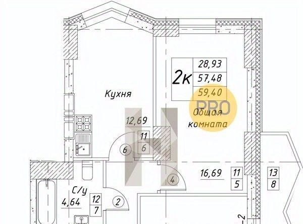 квартира г Воронеж р-н Ленинский ул Ворошилова 10/1 фото 2