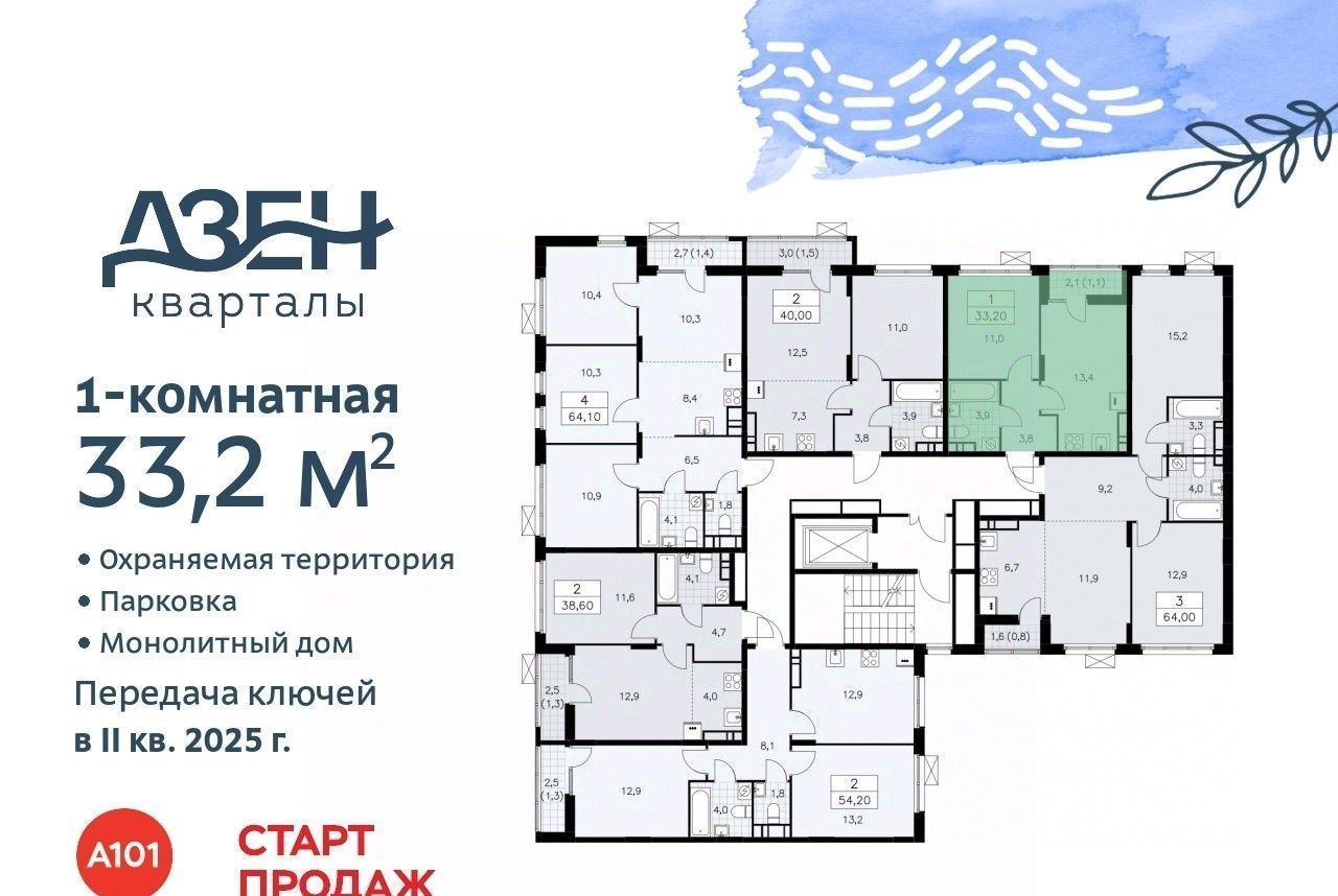 квартира г Москва п Сосенское метро Коммунарка ЖР «Дзен-кварталы» 1/2 фото 2