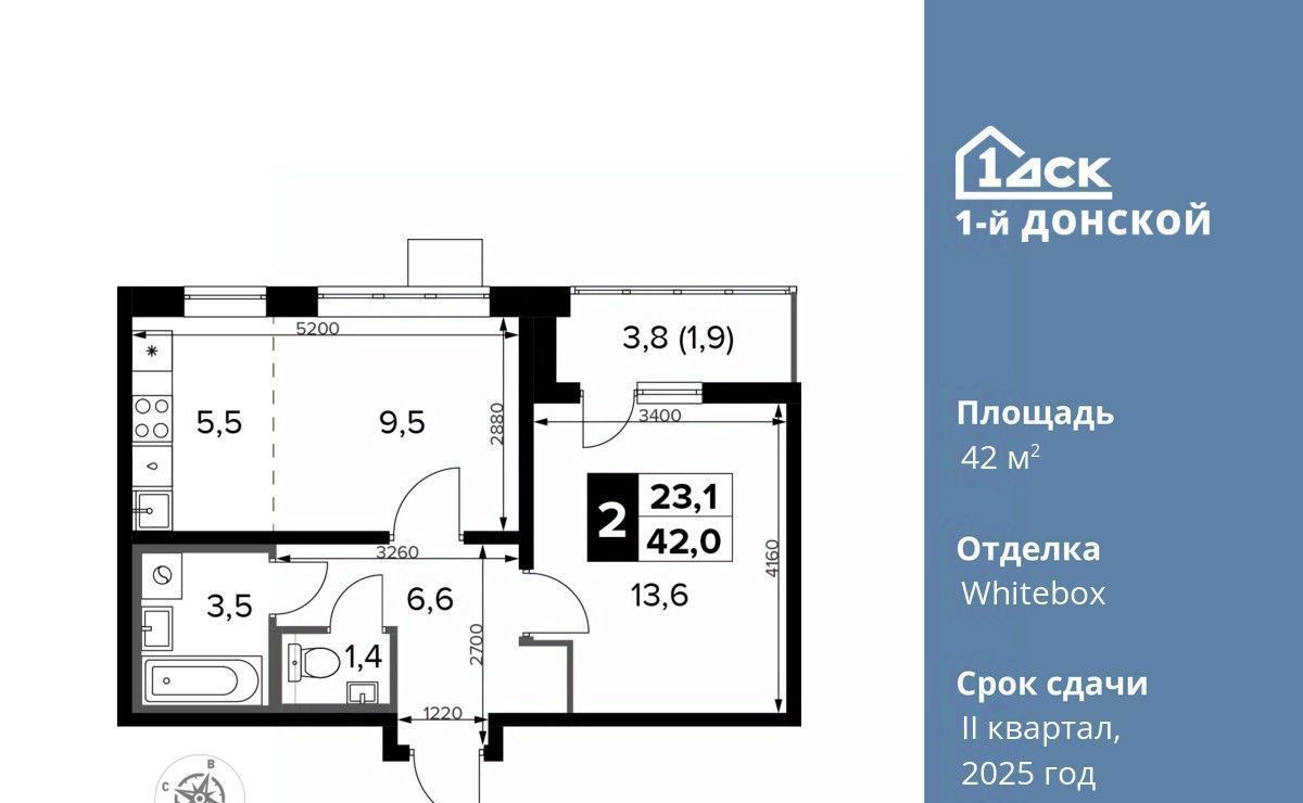 квартира городской округ Ленинский д Сапроново Домодедовская, 1-й Донской жилой комплекс фото 1