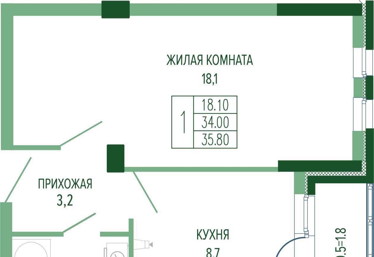 квартира г Краснодар р-н Центральный фото 1