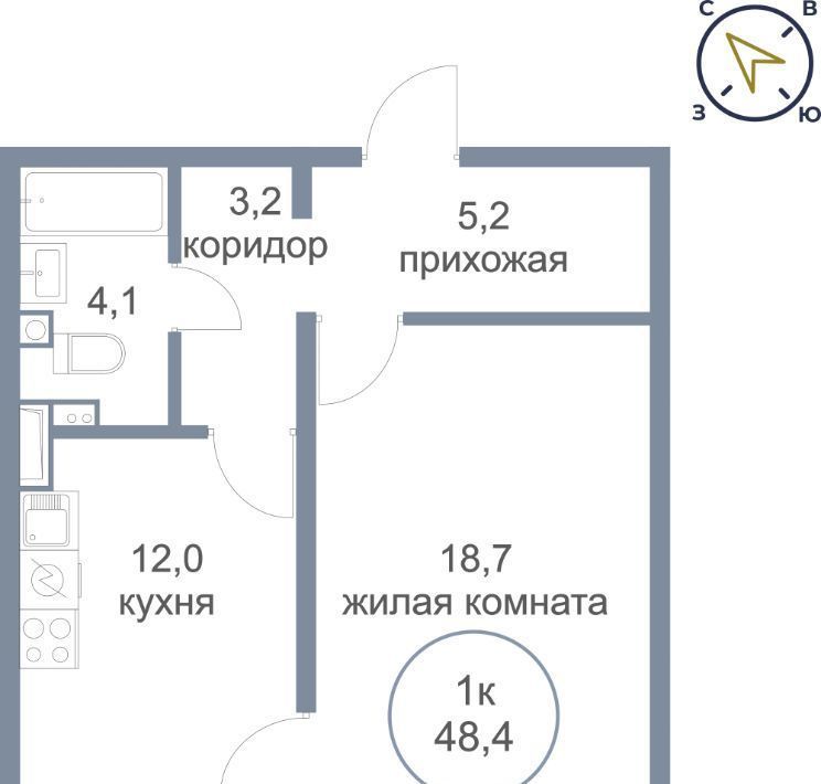 квартира городской округ Солнечногорск д Голубое б-р Парковый 2к/1 Нахабино фото 1