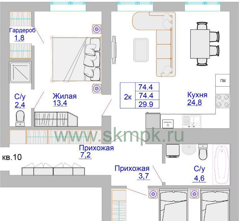 квартира г Калининград р-н Московский ул Печатная фото 1