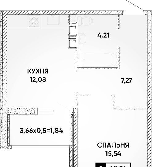 квартира г Краснодар р-н Прикубанский микрорайон «Губернский» фото 1