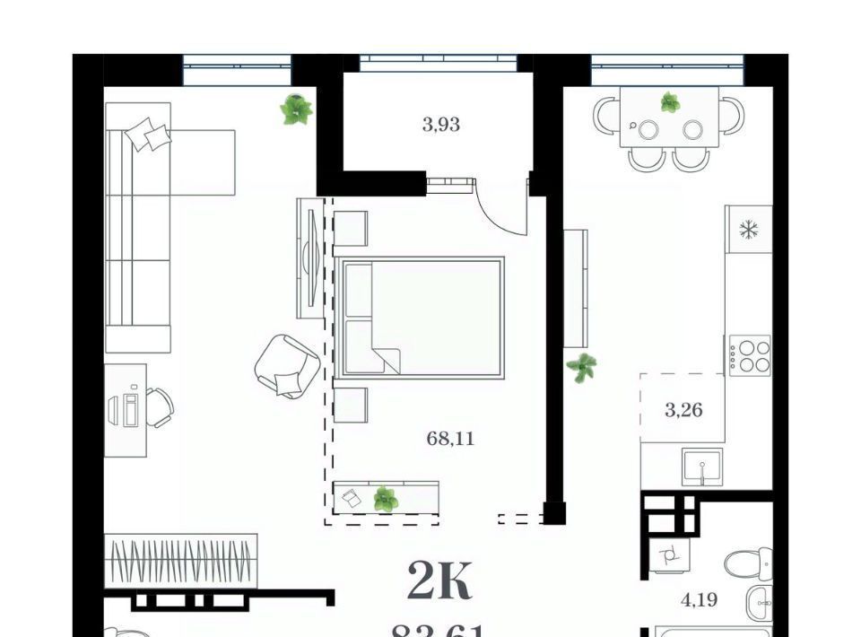 квартира г Владивосток р-н Фрунзенский ул Леонова 54 фото 1