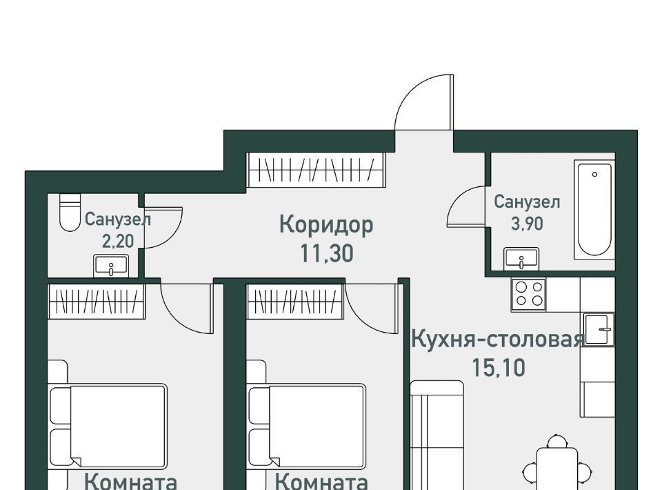 квартира р-н Сосновский п Западный р-н мкр Привилегия Кременкульское с/пос фото 1