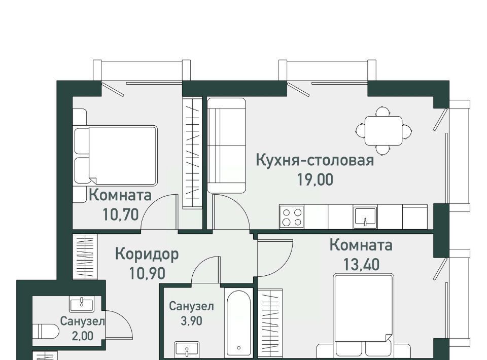 квартира п Западный р-н мкр Привилегия ул Спортивная 16 Кременкульское с/пос фото 1