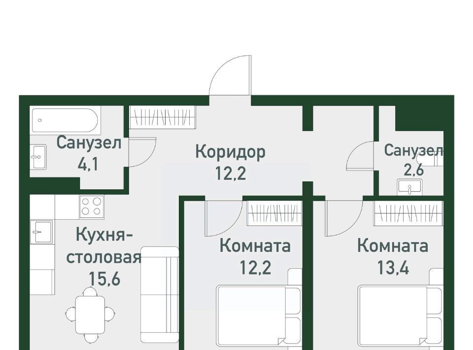 квартира р-н Сосновский п Западный р-н мкр Привилегия Кременкульское с/пос фото 1