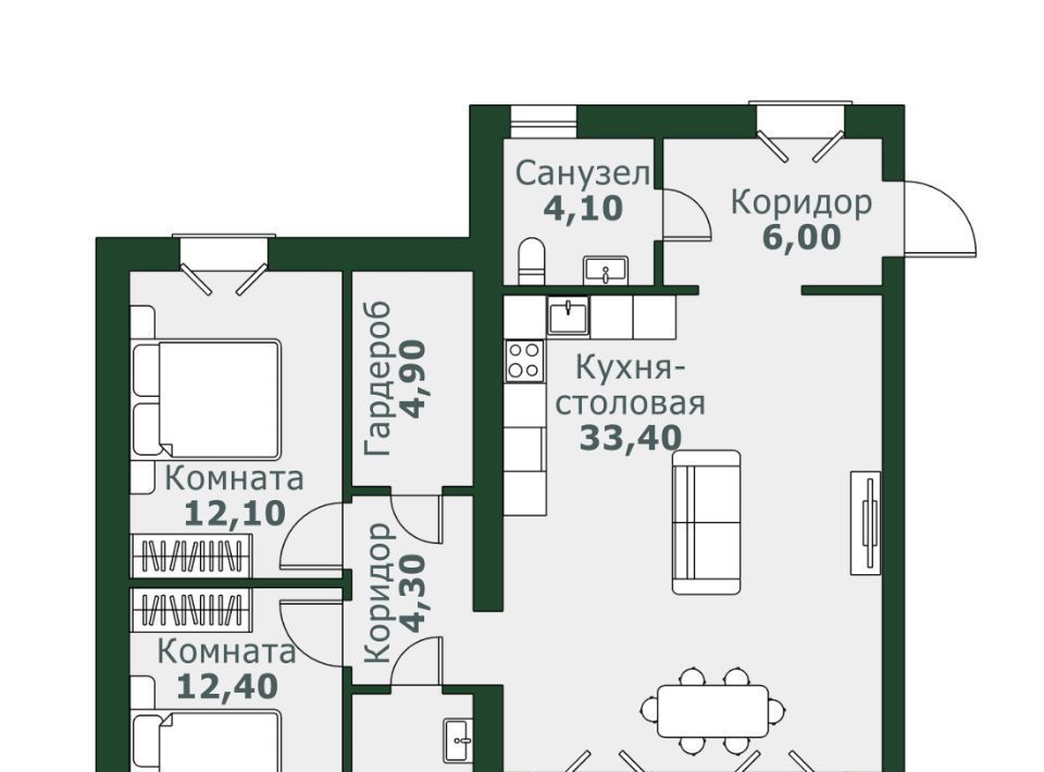 квартира п Западный р-н мкр Привилегия ул Спортивная 7 Кременкульское с/пос фото 1