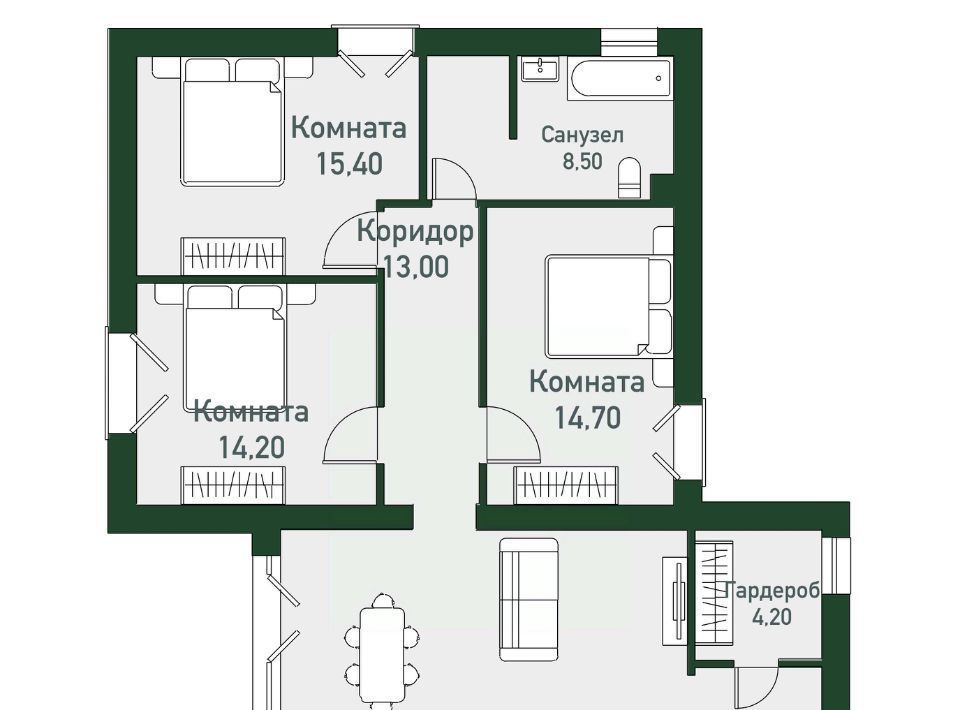 квартира п Западный р-н мкр Привилегия ул Спортивная 22 Кременкульское с/пос фото 1