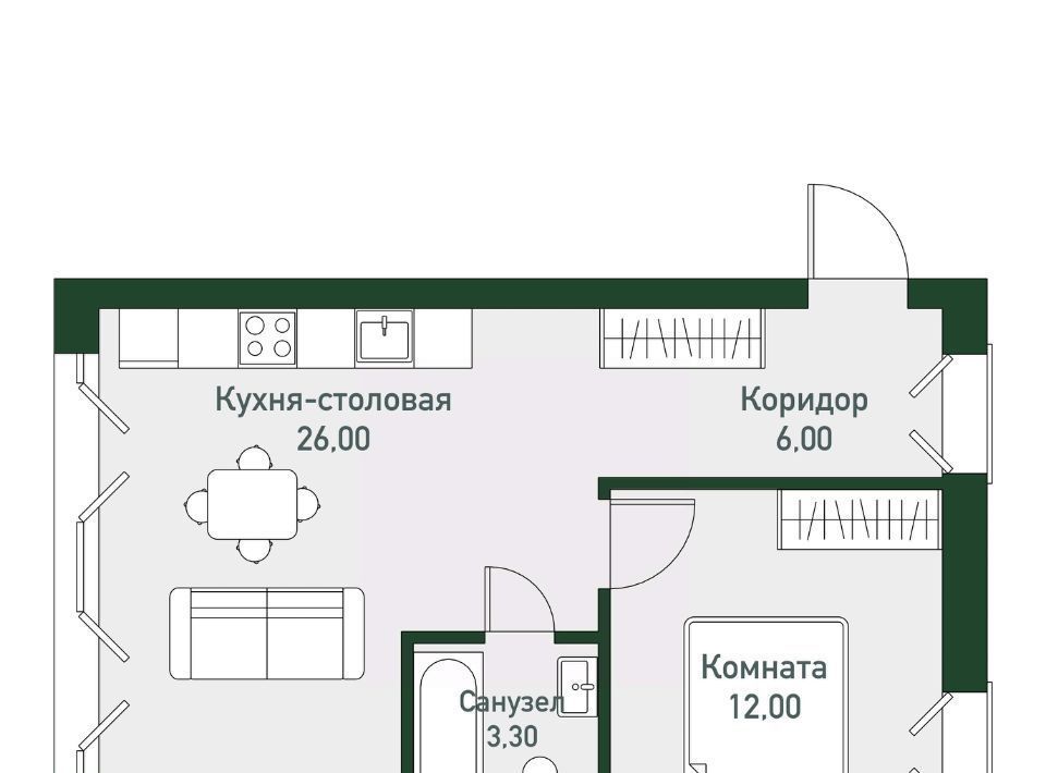 квартира п Западный р-н мкр Привилегия ул Спортивная 20 Кременкульское с/пос фото 1