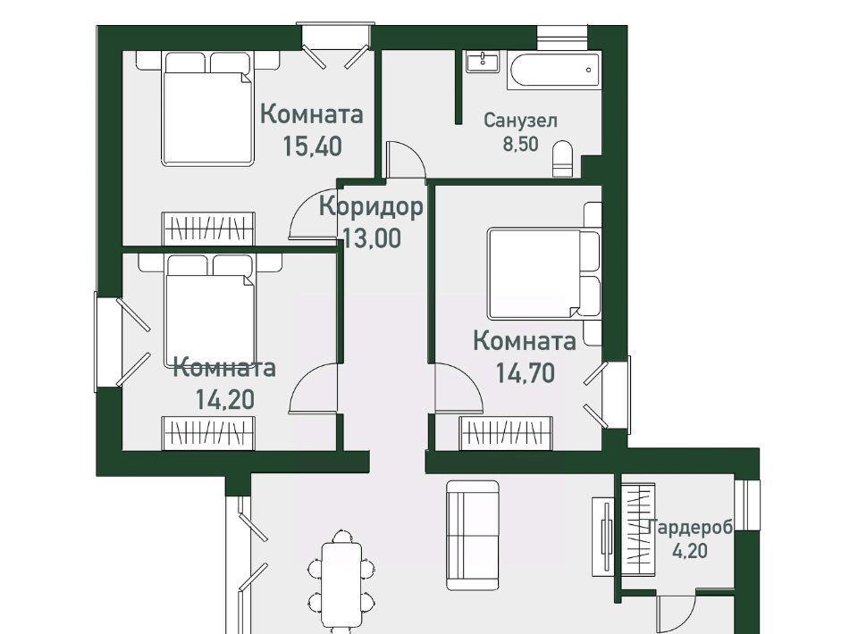 квартира п Западный р-н мкр Привилегия ул Спортивная 20 Кременкульское с/пос фото 1