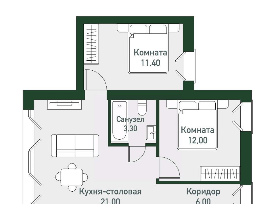 квартира п Западный р-н мкр Привилегия ул Спортивная 20 Кременкульское с/пос фото 1