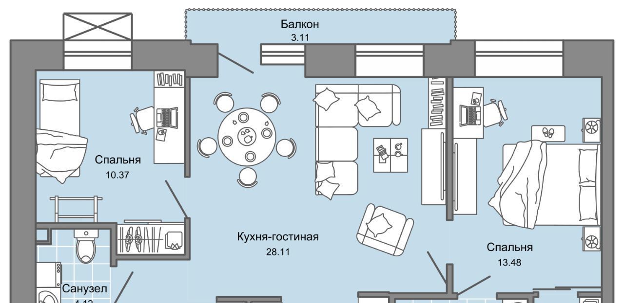 квартира г Екатеринбург п Широкая Речка Чкаловская ЖК «Лес» фото 1