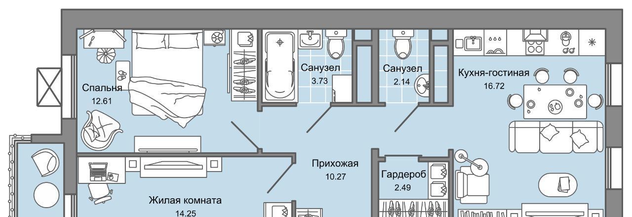 квартира г Ульяновск р-н Заволжский Новый Город 10-й кв-л, Улла жилой комплекс фото 1