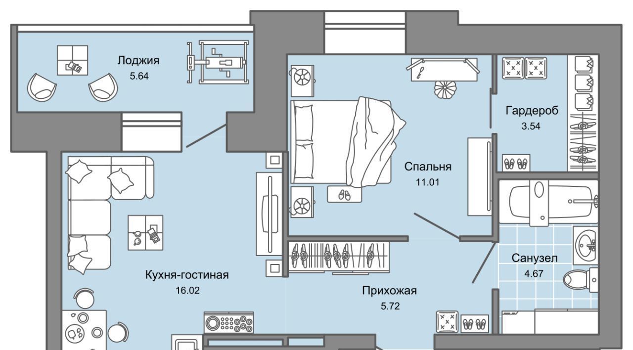 квартира г Ульяновск р-н Заволжский Новый Город ЖК Центрополис 4 Центральный кв-л фото 1