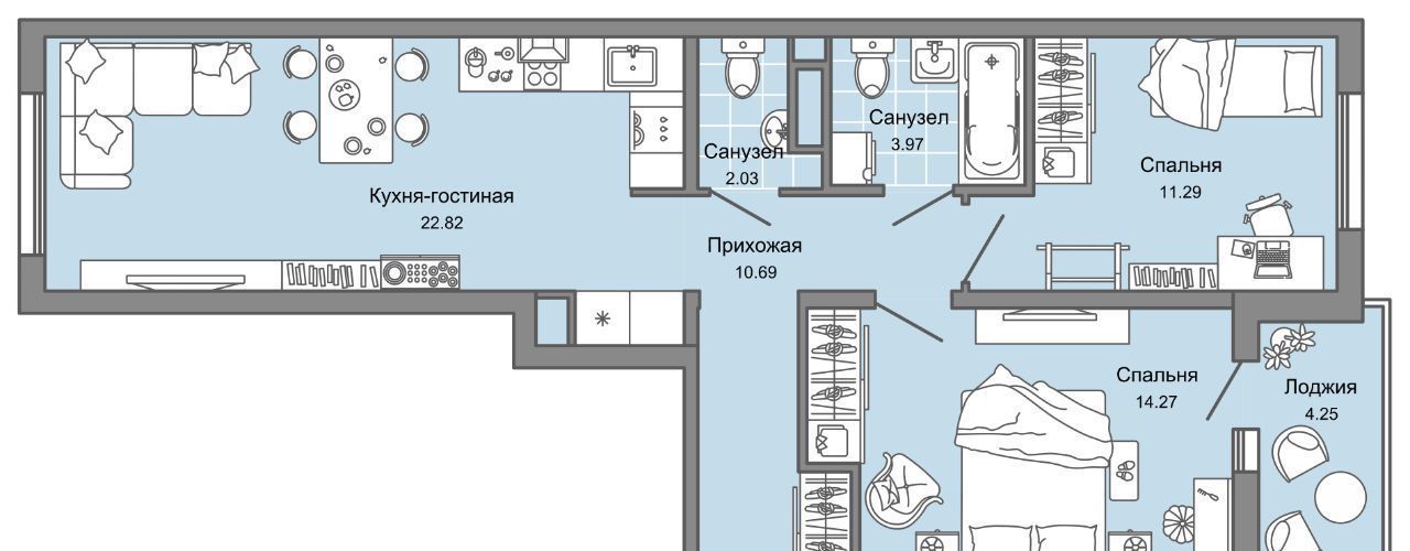 квартира г Ульяновск р-н Засвияжский микрорайон «Юго-Западный» 2 Ультраград жилой комплекс фото 1