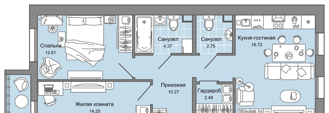 квартира г Ульяновск р-н Заволжский Новый Город 10-й кв-л, Улла жилой комплекс фото 1