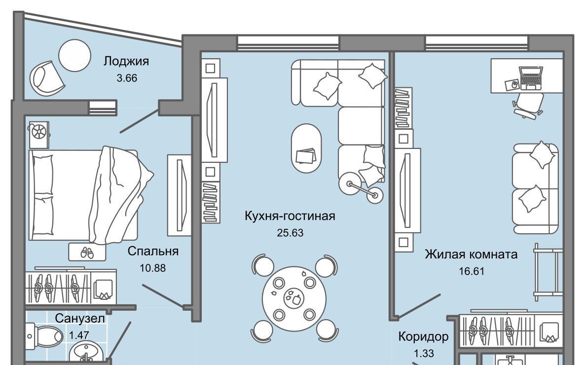 квартира г Ульяновск р-н Засвияжский микрорайон «Юго-Западный» 8 Ультраград жилой комплекс фото 1