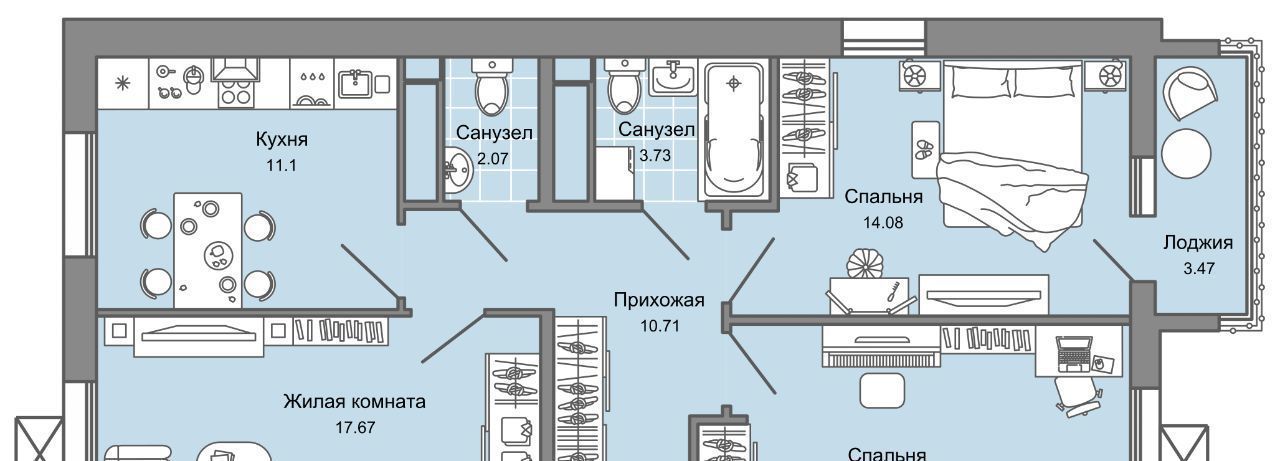 квартира г Ульяновск р-н Заволжский Новый Город 10-й кв-л, Улла жилой комплекс фото 1