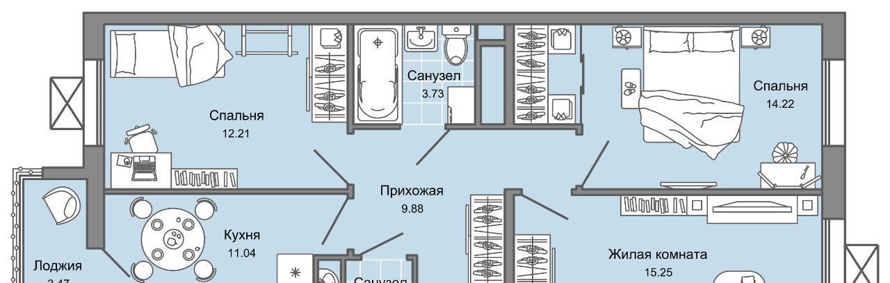 квартира г Ульяновск р-н Заволжский Новый Город ЖК Юлла 10-й кв-л фото 1