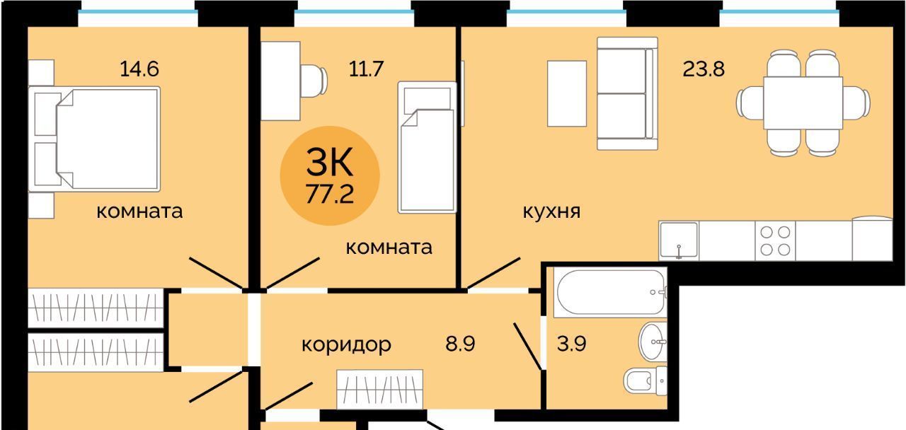 квартира г Пермь р-н Свердловский Краснова ЖК Красное яблоко фото 1