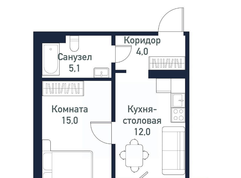 квартира п Западный р-н мкр Притяжение ул имени ефрейтора Потехина 4 Кременкульское с/пос фото 1