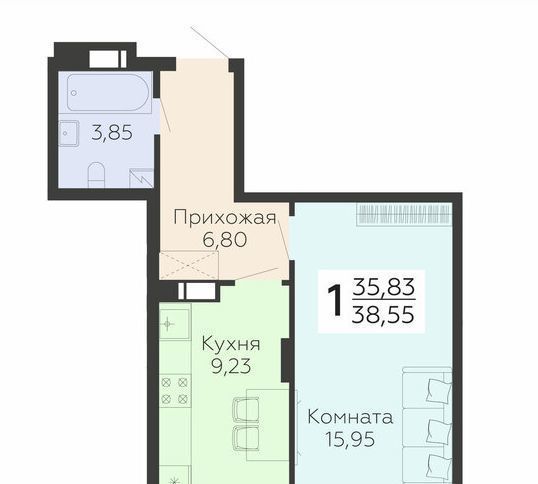 квартира г Воронеж р-н Советский Шилово ЖК Молодёжный фото 1